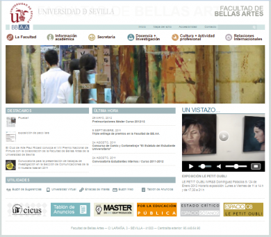 Nuevo portal de la Facultad de Bellas Artes. Universidad de Sevilla